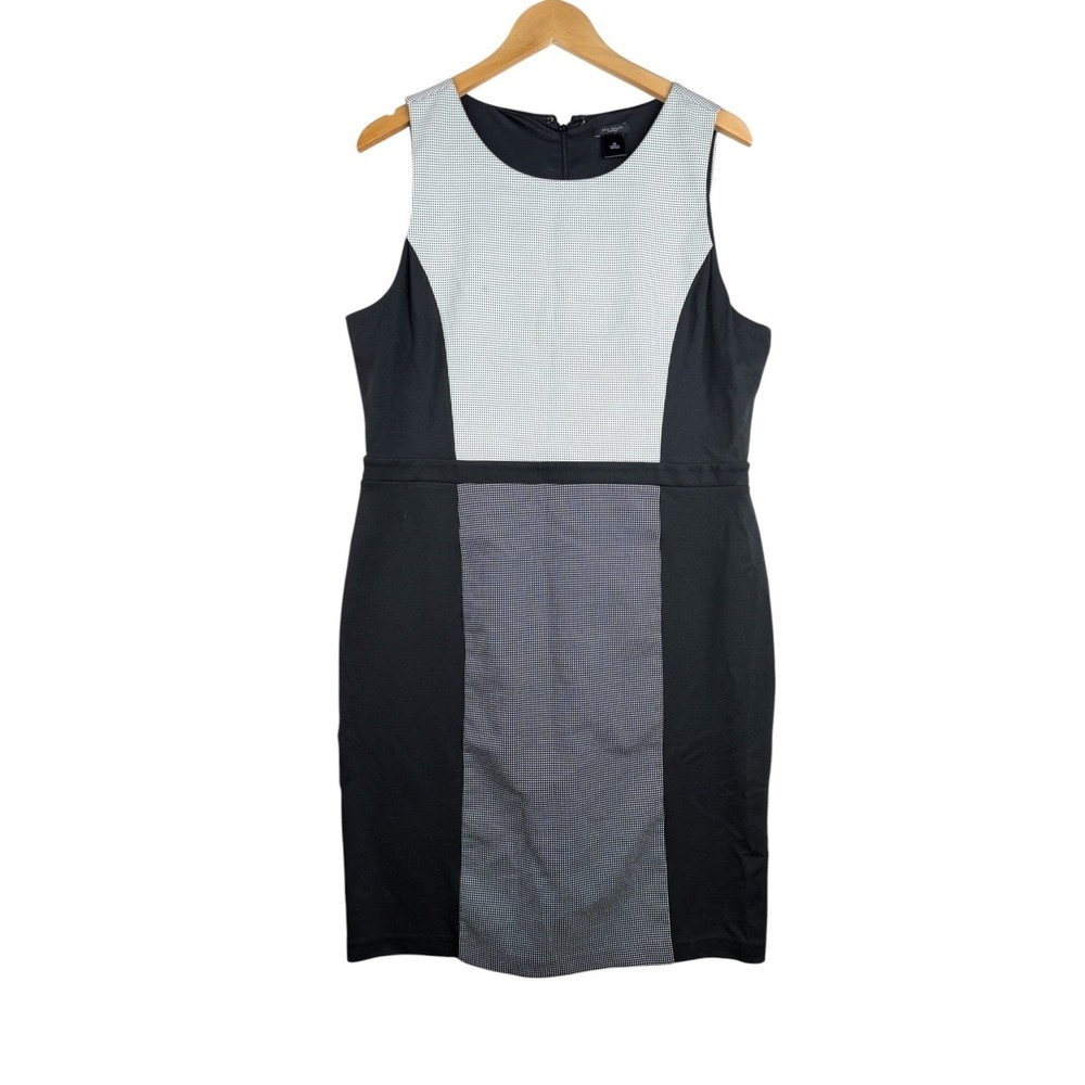 Ann Taylor Colorblock Sheath Sleeveless Dress size 16 Black/White‎